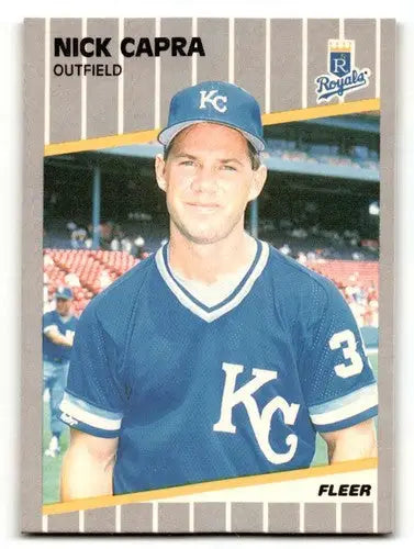 1989 Fleer Nick Capra Kansas City Royals baseball card for collection and trading