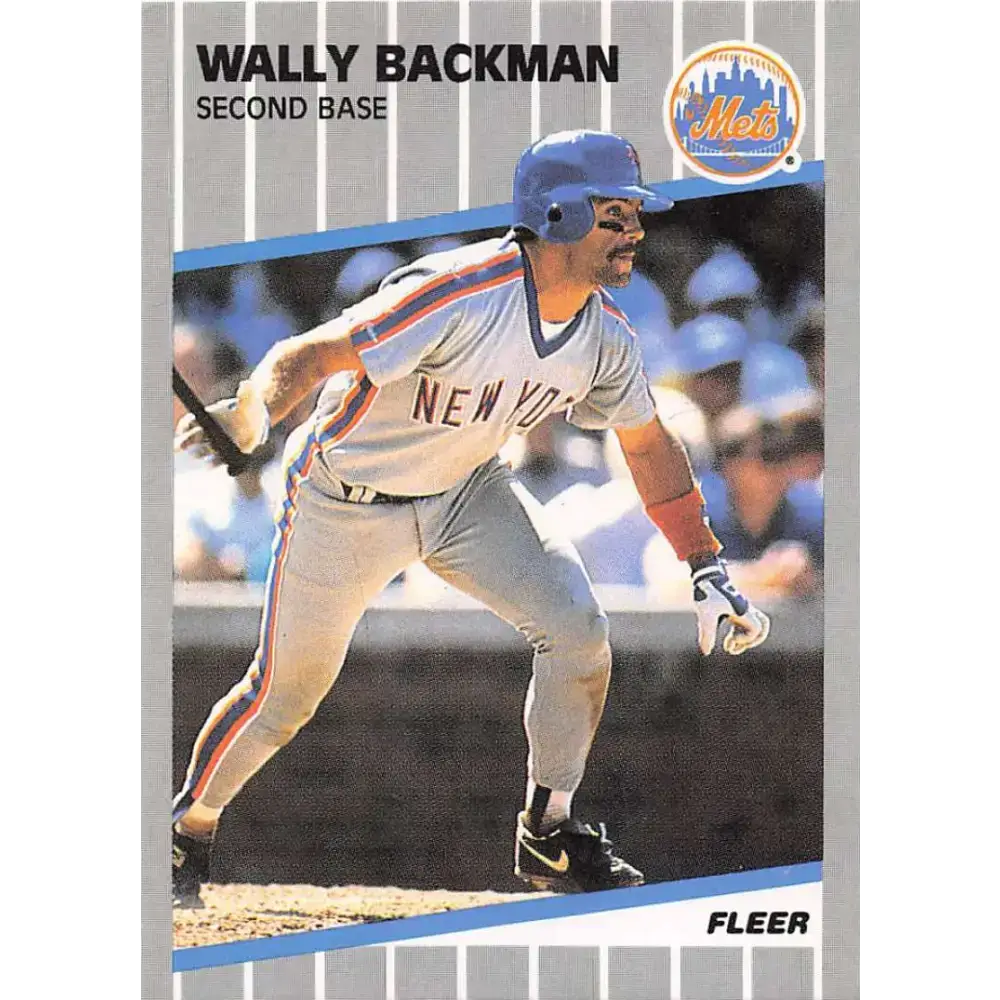 1989 Fleer #28 Wally Backman EX Excellent New York Mets Baseball Card - Baseball Card Single