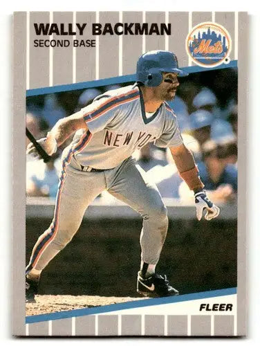 Wally Backman Mets baseball card from 1989 Fleer with original gloss NM Near Mint