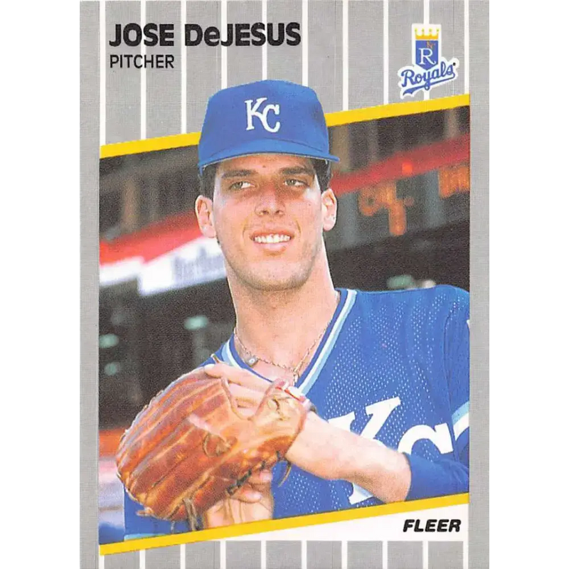 1989 Fleer #280 Jose DeJesus EX Excellent RC Rookie Kansas City Royals Baseball Card