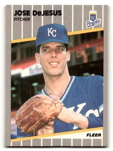 Original gloss 1989 Fleer Jose DeJesus Kansas City Royals baseball card