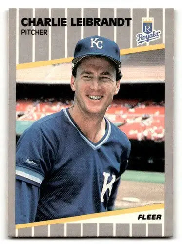 Original gloss 1989 Fleer Charlie Leibrandt Kansas City Royals baseball card image