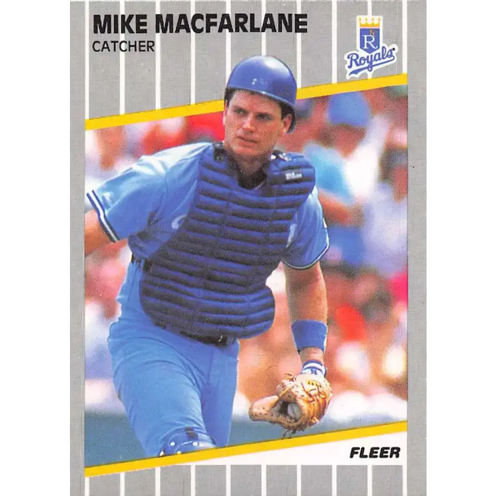 1989 Fleer #287 Mike MacFarlane EX Excellent RC Rookie Kansas City Royals Baseball Card - Baseball Card Single