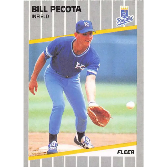 1989 Fleer #289 Bill Pecota EX Excellent Kansas City Royals Baseball Card - Baseball Card Single