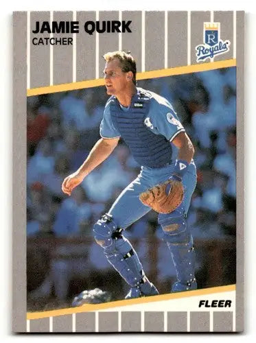 Original gloss Jamie Quirk Kansas baseball card from 1989 Fleer #290 Kansas City Royals