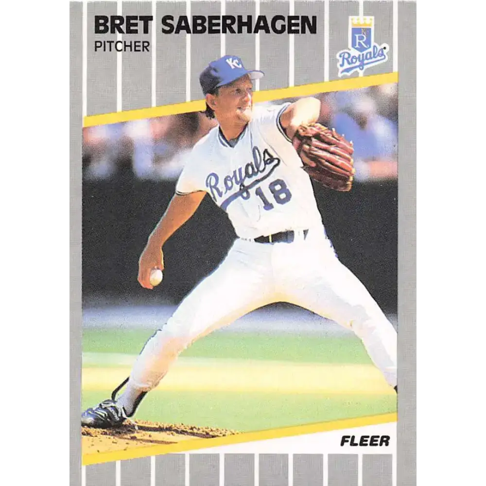 1989 Fleer #291 Bret Saberhagen EX Excellent Kansas City Royals Baseball Card - Baseball Card Single