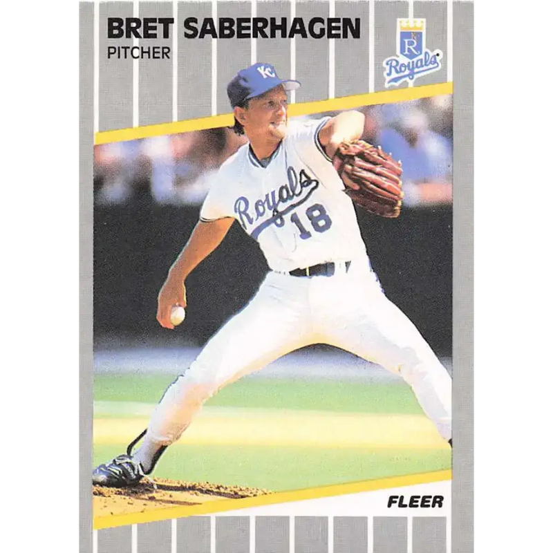 1989 Fleer #291 Bret Saberhagen EX Excellent Kansas City Royals Baseball Card - Baseball Card Single