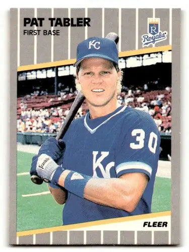 Original gloss Pat Tabler Kansas baseball card from 1989 Fleer #294 tabler kansas city