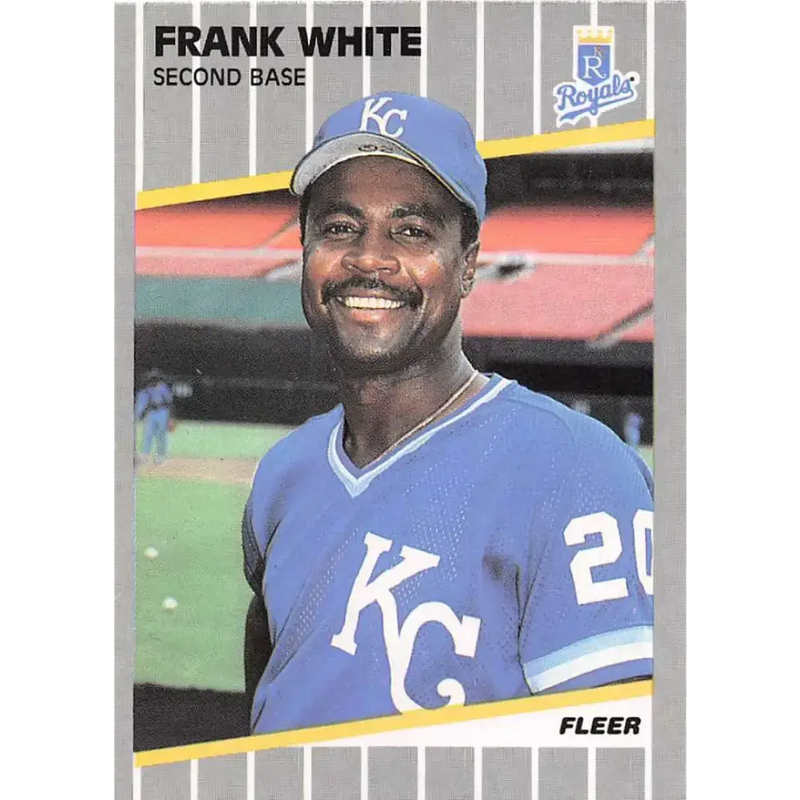 1989 Fleer #297 Frank White EX Excellent Kansas City Royals Baseball Card - Baseball Card Single
