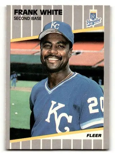 Original gloss of Frank White Kansas City Royals baseball card from 1989 Fleer series