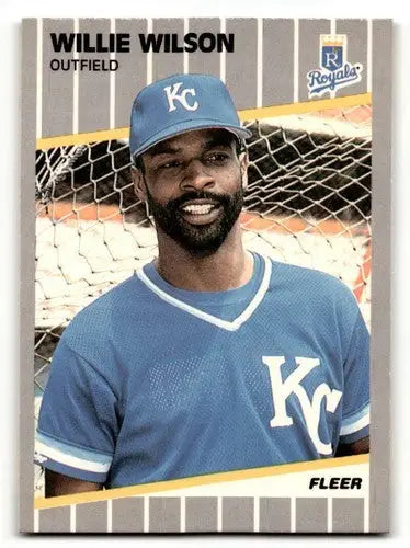 Willie Wilson Kansas baseball card from 1989 Fleer Kansas City Royals collection