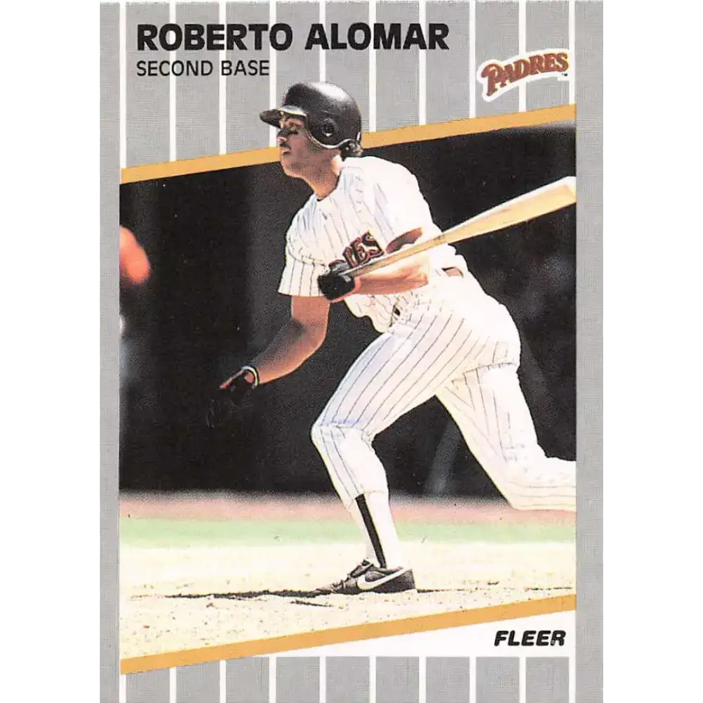 1989 Fleer #299 Roberto Alomar EX Excellent San Diego Padres Baseball Card - Baseball Card Single