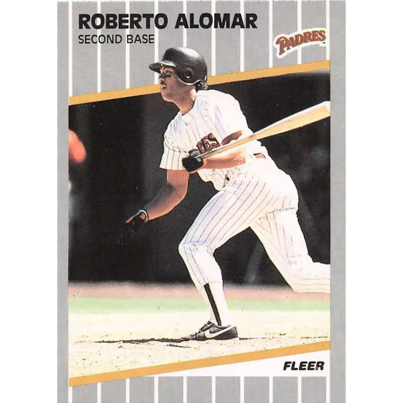 1989 Fleer #299 Roberto Alomar EX Excellent San Diego Padres Baseball Card - Baseball Card Single
