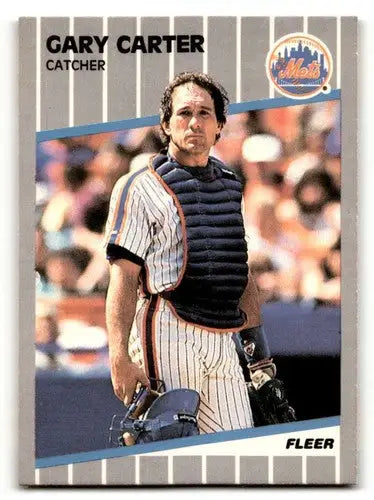 1989 Fleer Gary Carter Mets baseball card with original gloss near mint condition