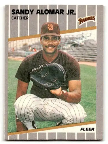 Original gloss 1989 Fleer Sandy Alomar Jr. Padres baseball cards NM-