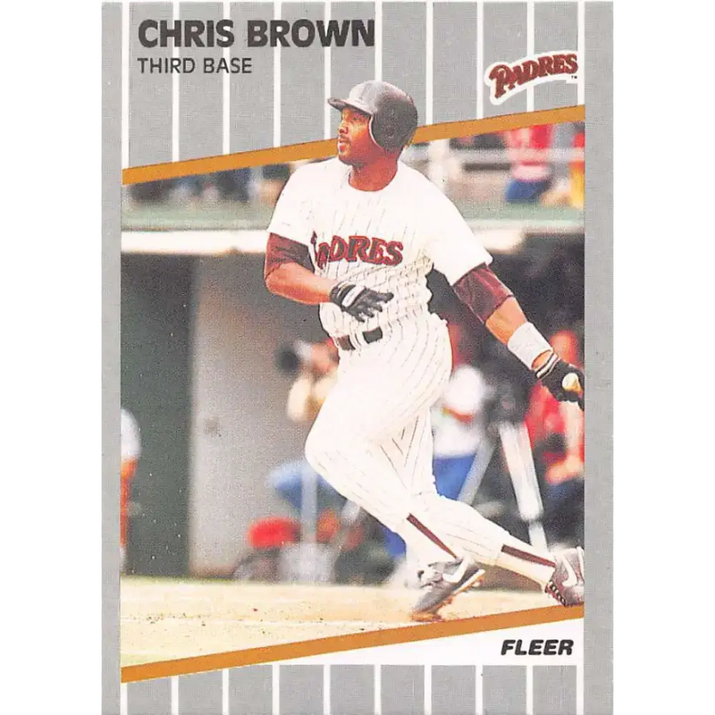 1989 Fleer #301 Chris Brown EX Excellent San Diego Padres Baseball Card - Baseball Card Single