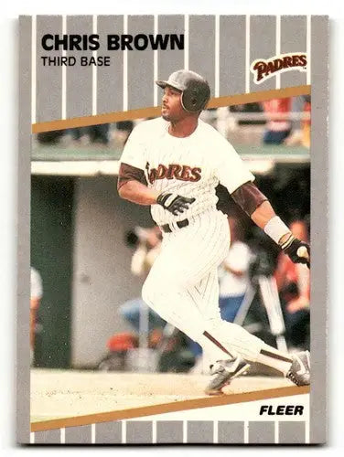 Chris Brown San Diego Padres baseball card from 1989 Fleer #301 NM-MT