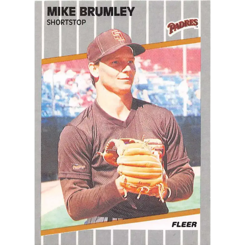 1989 Fleer #302 Mike Brumley EX Excellent San Diego Padres Baseball Card - Baseball Card Single