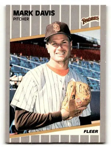 Original gloss of Mark Davis San Diego Padres baseball card from 1989 Fleer series