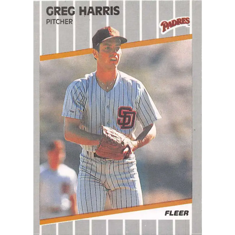 1989 Fleer #306 Greg Harris EX Excellent RC Rookie San Diego Padres Baseball Card - Baseball Card Single