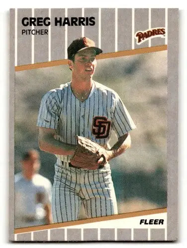 Original gloss 1989 Fleer Greg Harris San Diego Padres baseball card NM-MT
