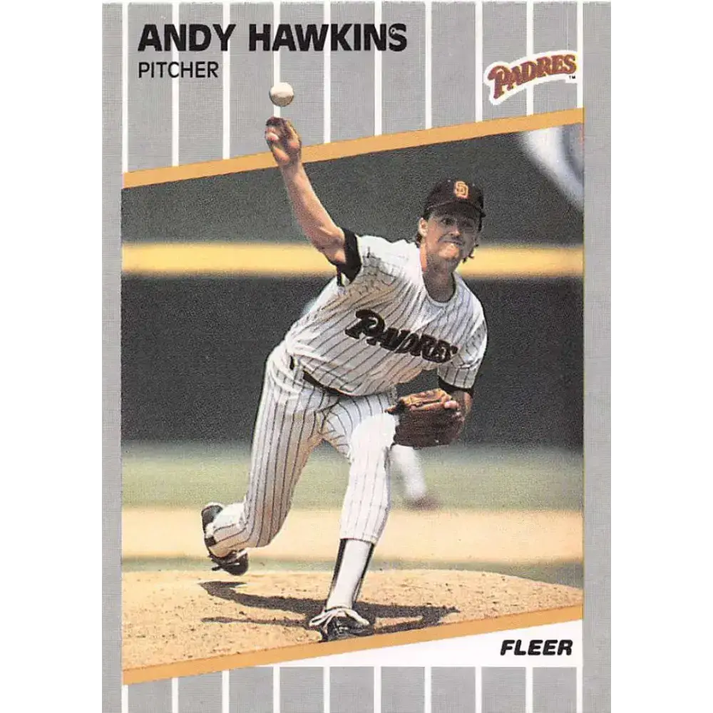 1989 Fleer #307 Andy Hawkins EX Excellent San Diego Padres Baseball Card - Baseball Card Single