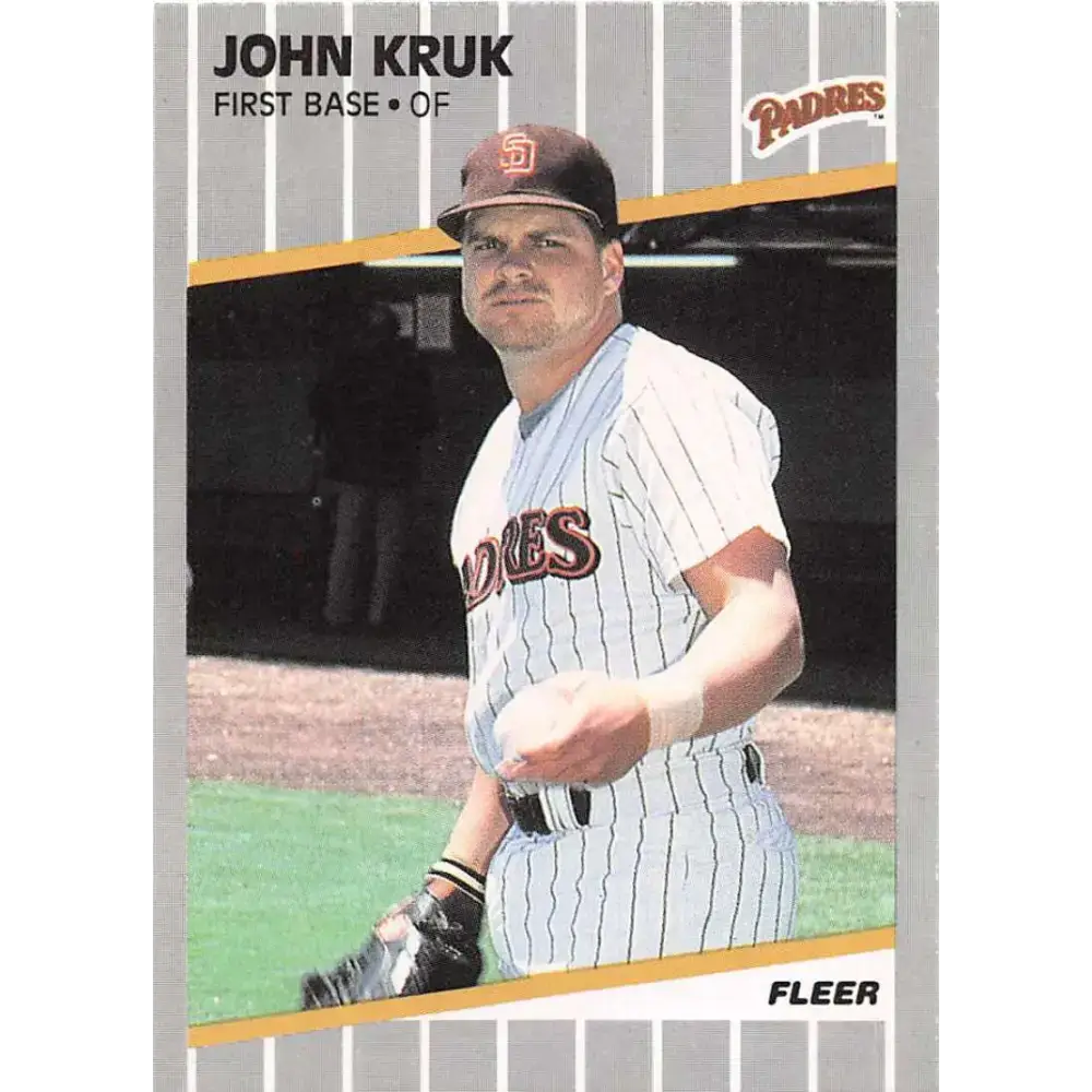 1989 Fleer #309 John Kruk EX Excellent San Diego Padres Baseball Card - Baseball Card Single