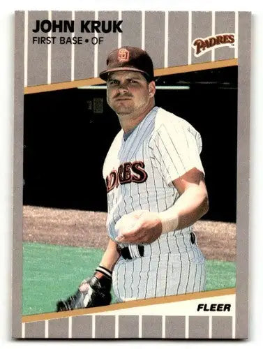 Original gloss 1989 Fleer John Kruk San Diego Padres baseball card ID 54582