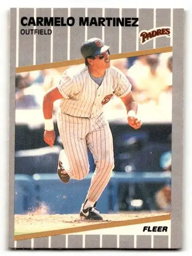 Original gloss 1989 Fleer Carmelo Martinez San Diego Padres baseball card NM-