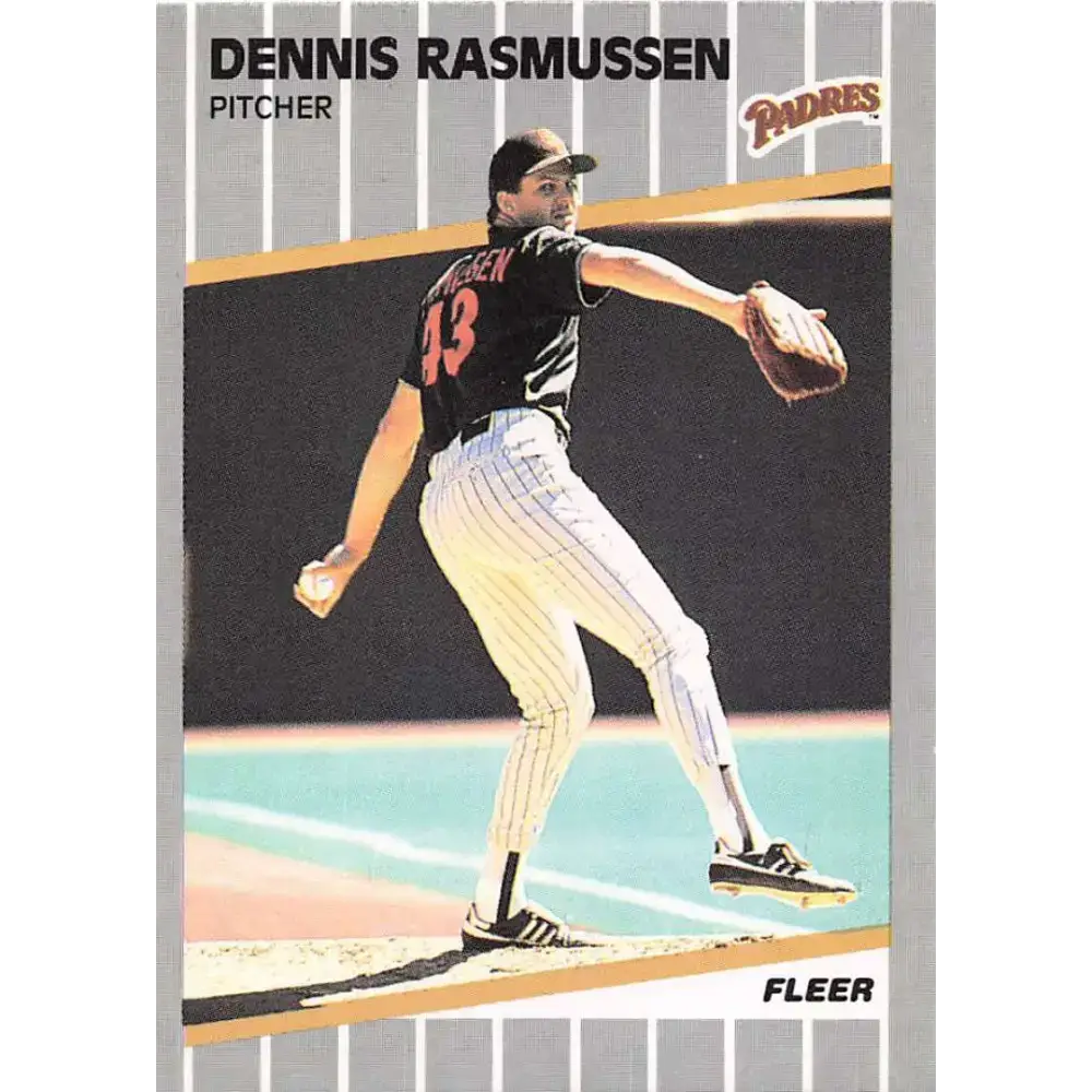 1989 Fleer #314 Dennis Rasmussen EX Excellent San Diego Padres Baseball Card - Baseball Card Single