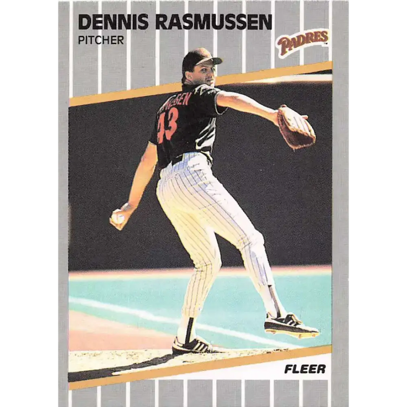 1989 Fleer #314 Dennis Rasmussen EX Excellent San Diego Padres Baseball Card - Baseball Card Single