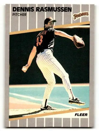 Dennis Rasmussen San Diego Padres baseball card from 1989 Fleer series