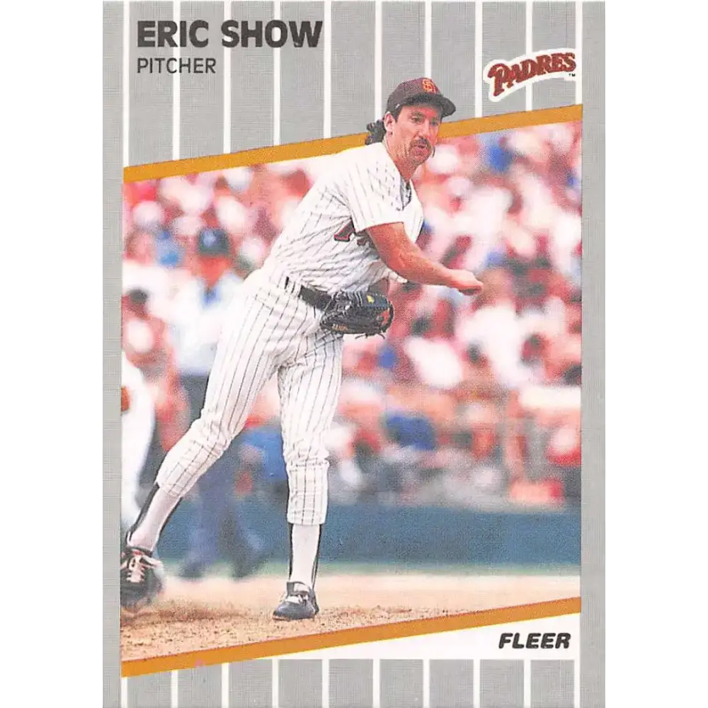 1989 Fleer #317 Eric Show EX Excellent San Diego Padres Baseball Card - Baseball Card Single