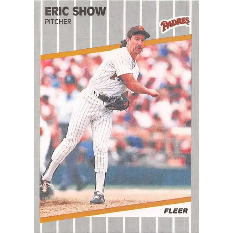 1989 Fleer #317 Eric Show EX Excellent San Diego Padres Baseball Card - Baseball Card Single