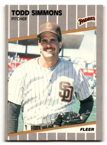 Original gloss Todd Simmons San Diego Padres baseball card in 1989 Fleer #318