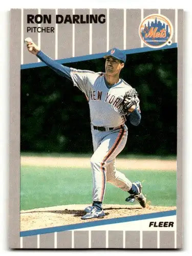 Original gloss Ron Darling Mets baseball card from 1989 Fleer #32 NM Near Mint