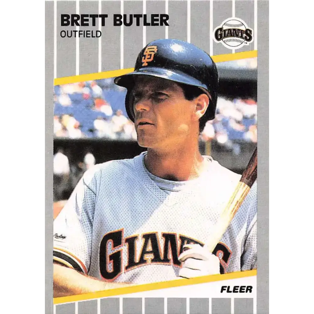 1989 Fleer #324 Brett Butler EX Excellent San Francisco Giants Baseball Card - Baseball Card Single