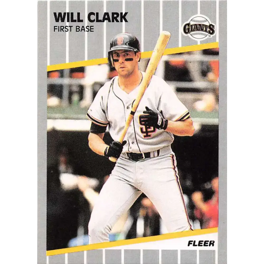 1989 Fleer #325 Will Clark EX Excellent San Francisco Giants Baseball Card - Baseball Card Single