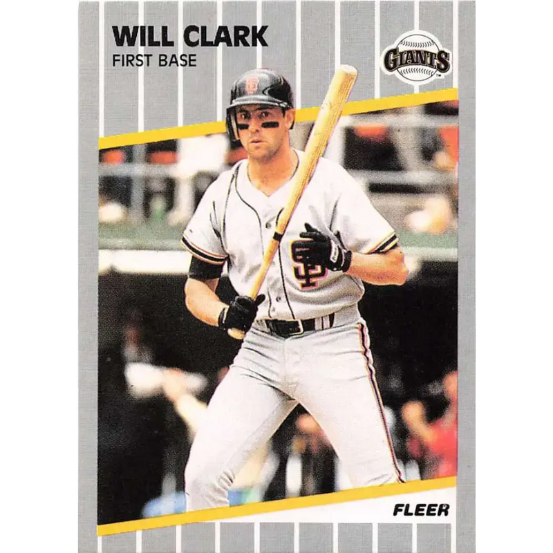 1989 Fleer #325 Will Clark EX Excellent San Francisco Giants Baseball Card - Baseball Card Single