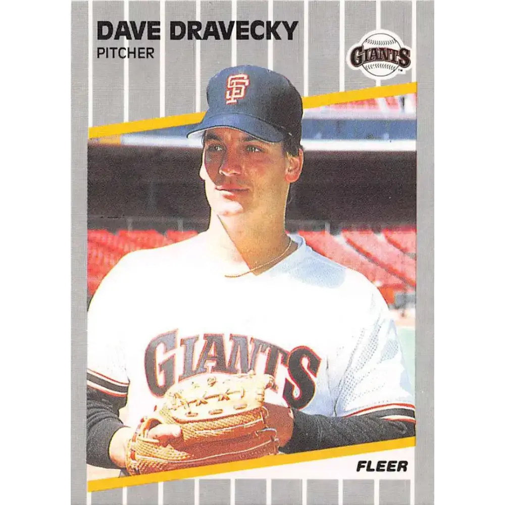 1989 Fleer #327 Dave Dravecky EX Excellent San Francisco Giants Baseball Card - Baseball Card Single