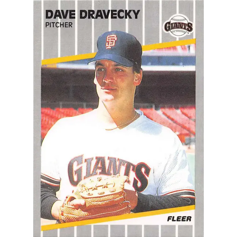 1989 Fleer #327 Dave Dravecky EX Excellent San Francisco Giants Baseball Card - Baseball Card Single