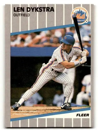 Original gloss Len Dykstra Mets baseball cards 1989 Fleer #33 NM near mint