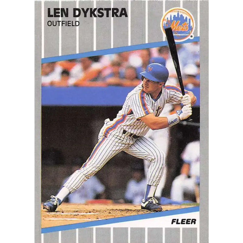 1989 Fleer #33 Lenny Dykstra EX Excellent New York Mets Baseball Card - Baseball Card Single