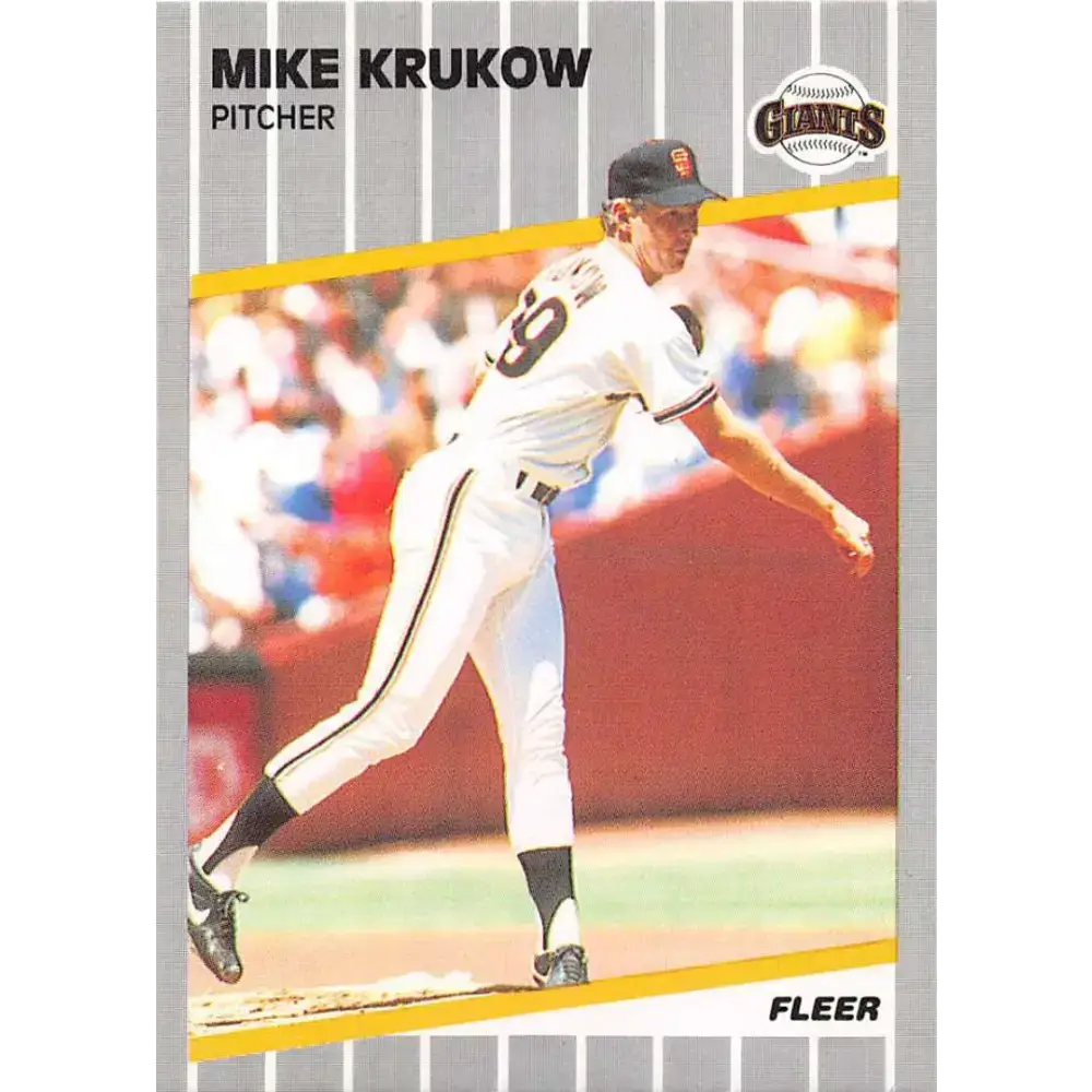 1989 Fleer #331 Mike Krukow EX Excellent San Francisco Giants Baseball Card - Baseball Card Single