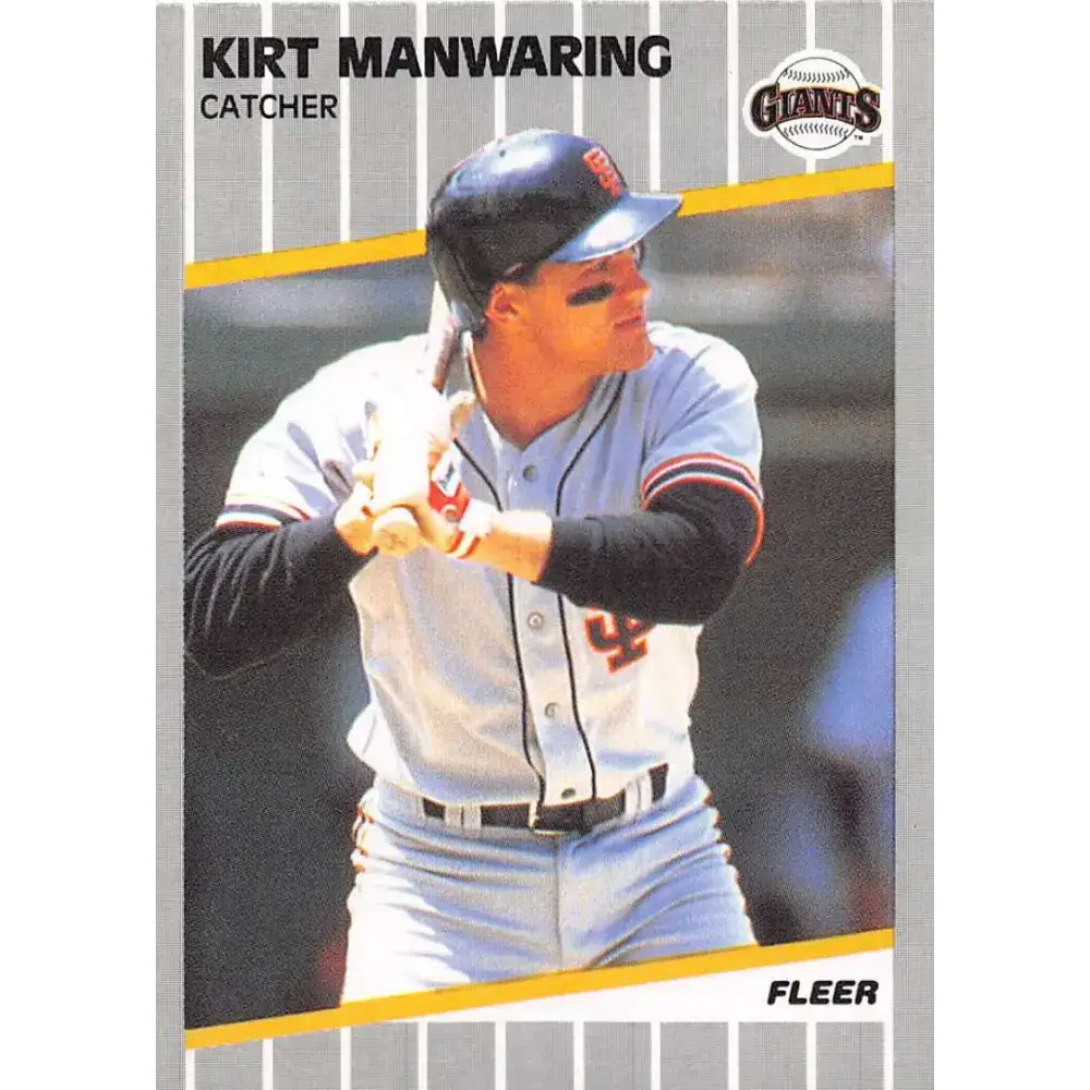 1989 Fleer #334 Kirt Manwaring EX Excellent San Francisco Giants Baseball Card - Baseball Card Single