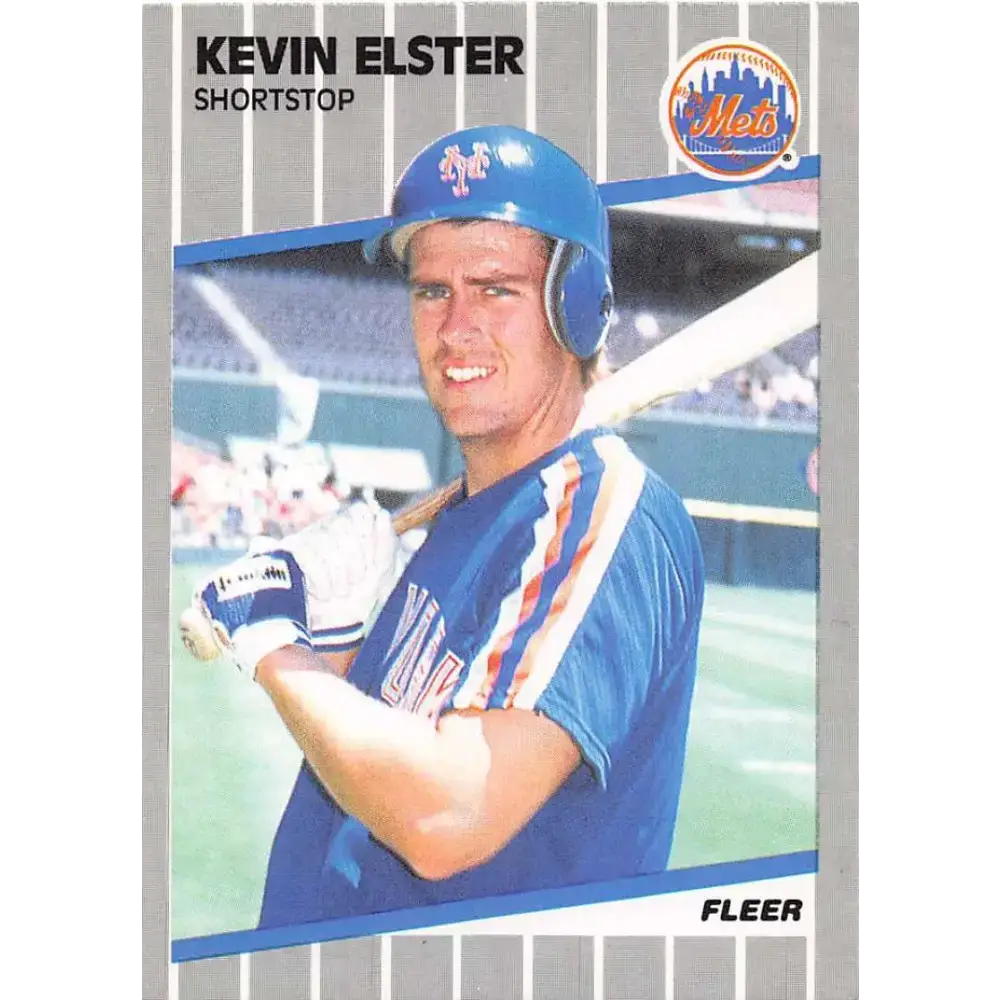 1989 Fleer #34 Kevin Elster EX Excellent New York Mets Baseball Card - Baseball Card Single
