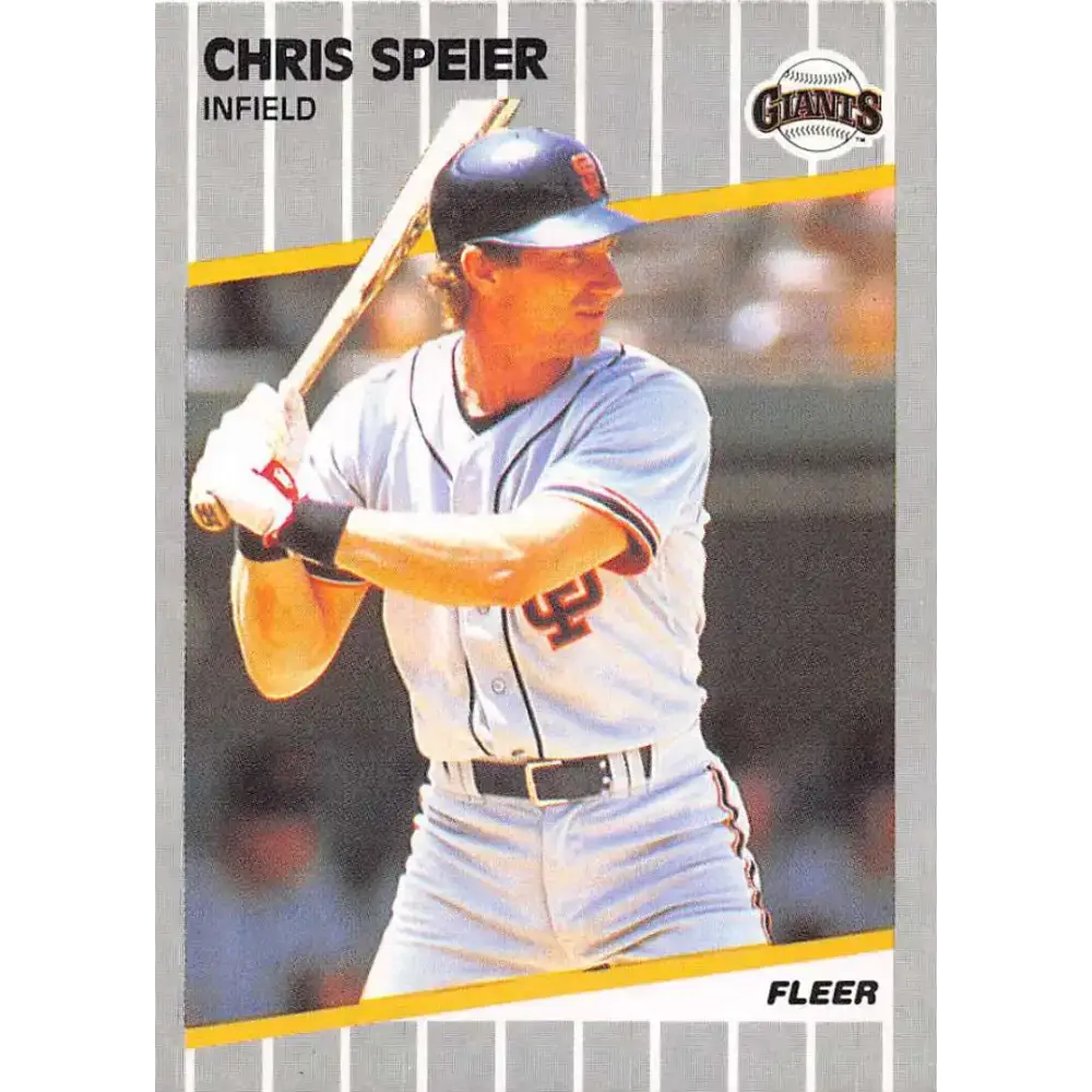 1989 Fleer #343 Chris Speier EX Excellent San Francisco Giants Baseball Card - Baseball Card Single