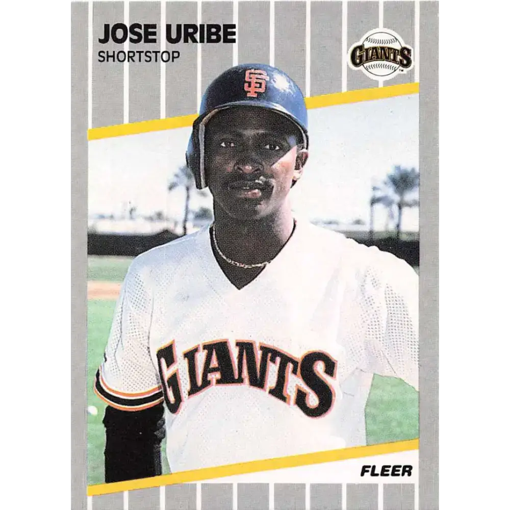1989 Fleer #345 Jose Uribe EX Excellent San Francisco Giants Baseball Card - Baseball Card Single