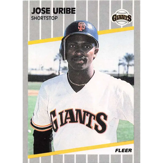 1989 Fleer #345 Jose Uribe EX Excellent San Francisco Giants Baseball Card - Baseball Card Single