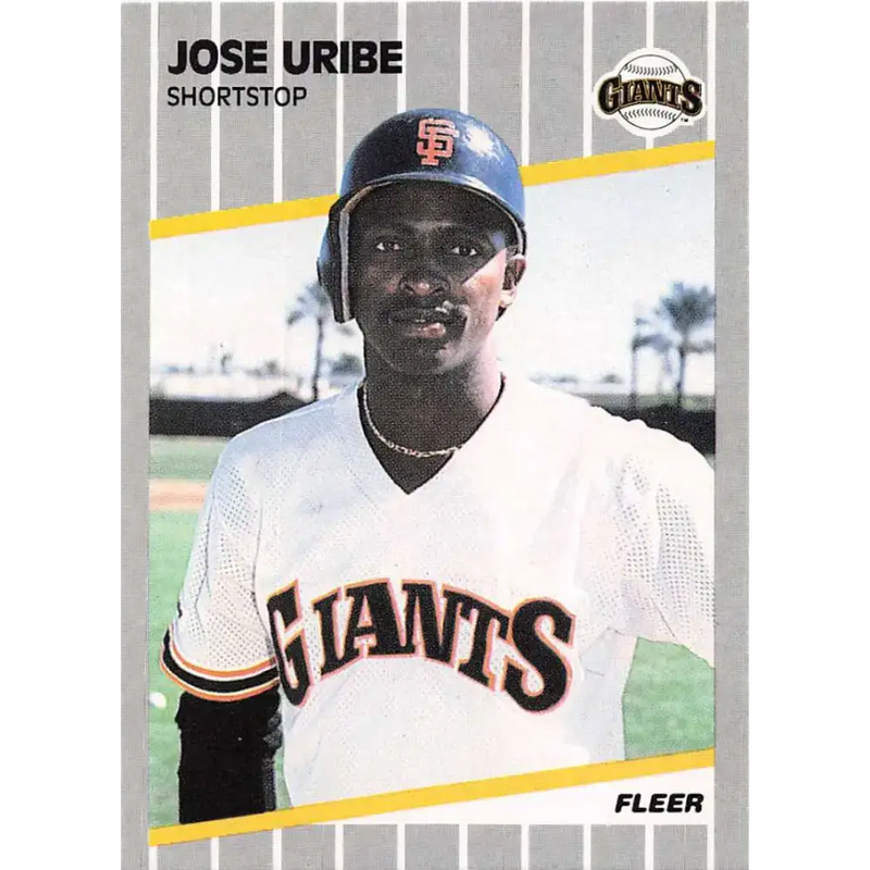 1989 Fleer #345 Jose Uribe EX Excellent San Francisco Giants Baseball Card - Baseball Card Single